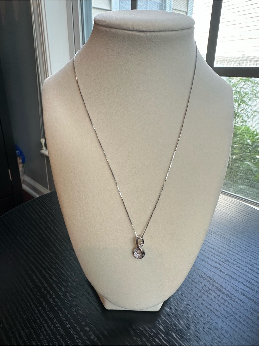 Sterling Silver Infinity Pendant w/ CZ accents